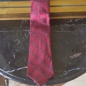 Michaela Frey Wien 100% silk tie. Dark red.